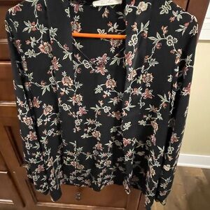 Floral Black Blouse